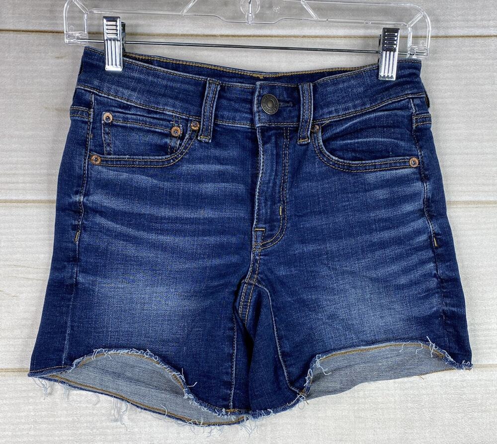 American Eagle Shorts Womens 2 Distressed Midi Jean Super Super Stretch Denim